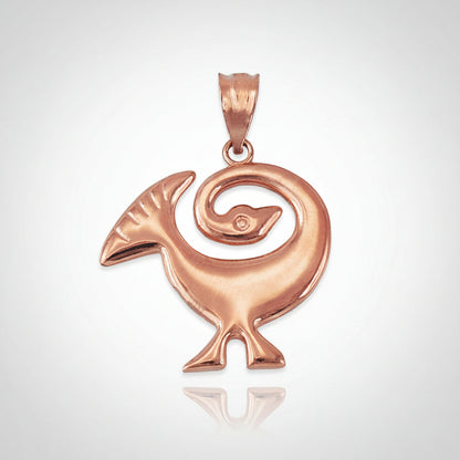 Rose Gold African Adinkra Sankofa Bird Pendant