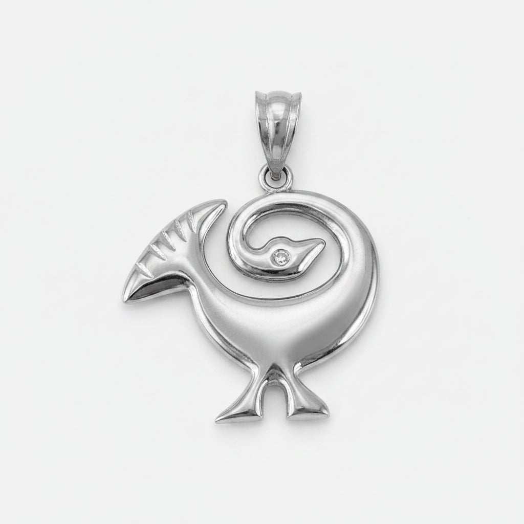 Silver African Adinkra Sankofa Bird Pendant