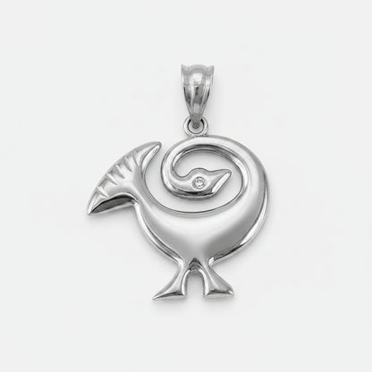 Silver African Adinkra Sankofa Bird Pendant