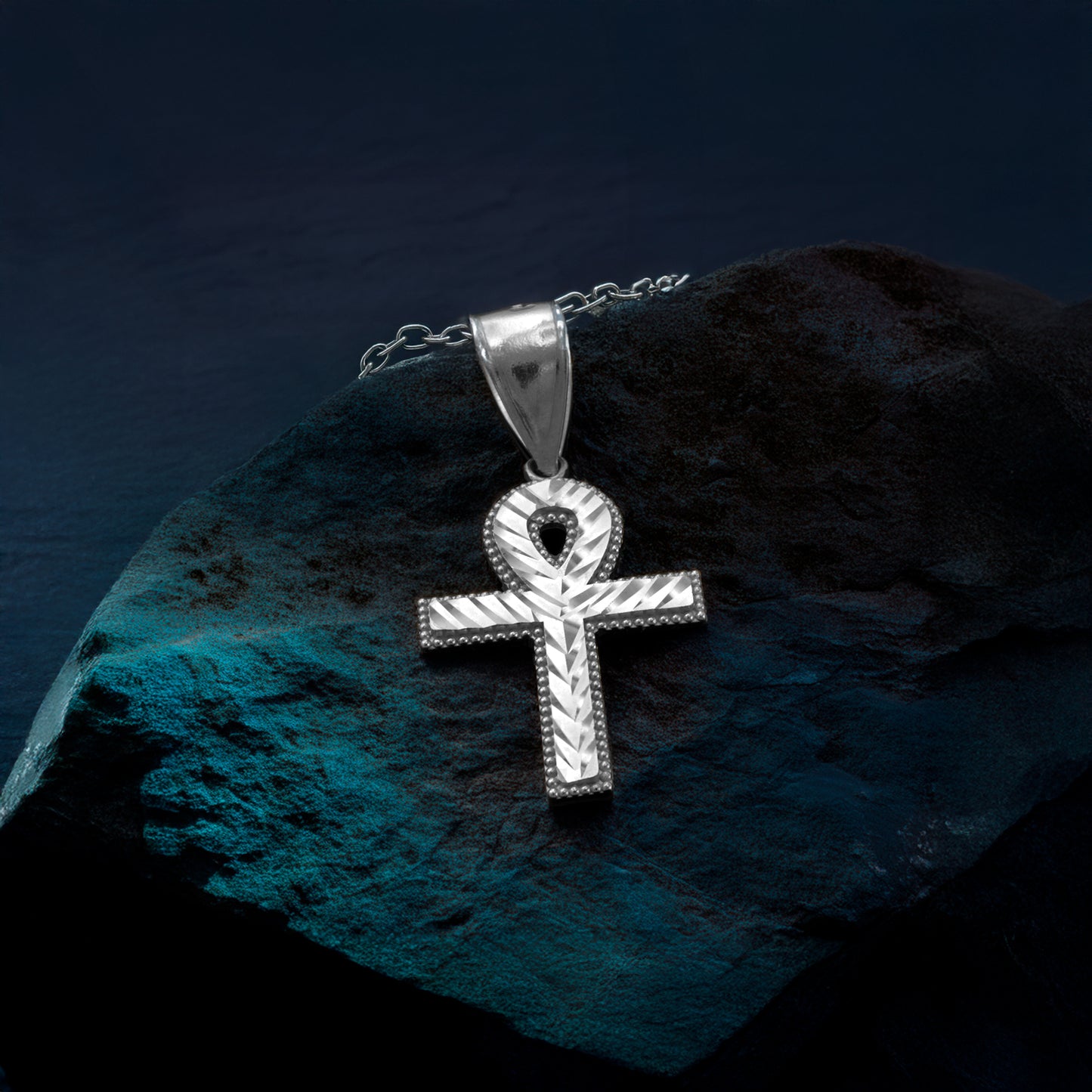 Sterling Silver Ankh Cross Pendant Necklace | Symbol of Life and Immortality