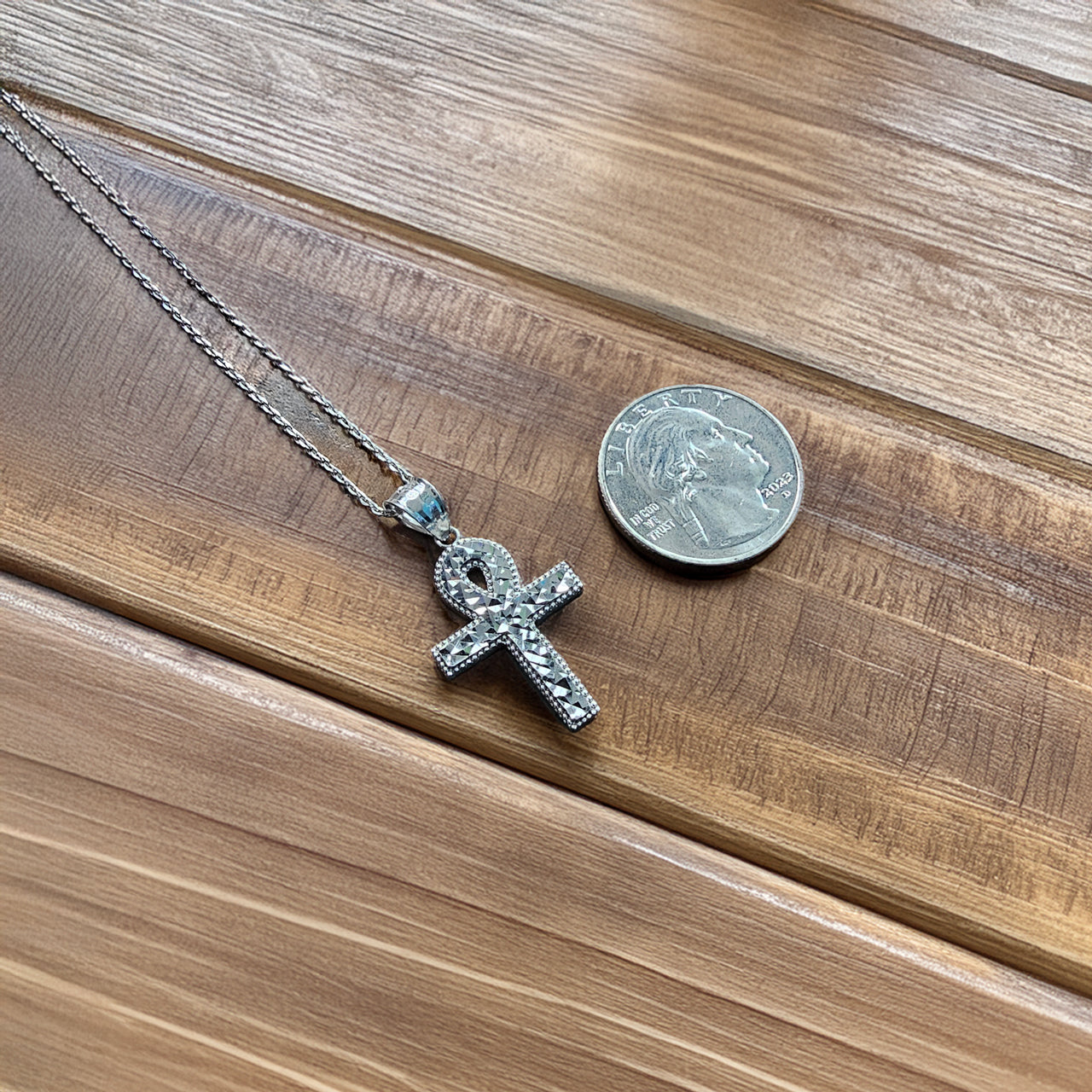 Sterling Silver Ankh Cross Pendant Necklace | Symbol of Life and Immortality