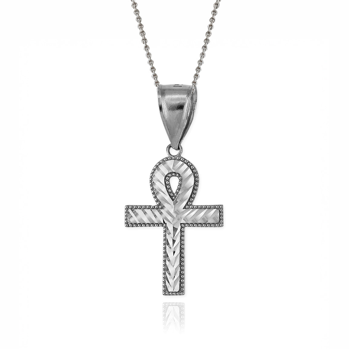 Sterling Silver Ankh Cross Pendant Necklace | Symbol of Life and Immortality