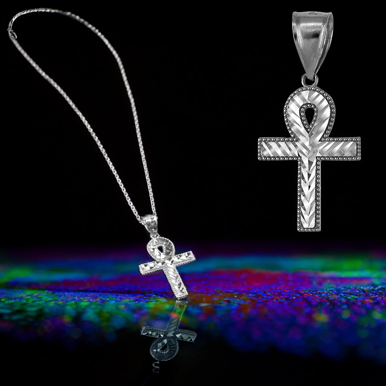 Sterling Silver Ankh Cross Pendant Necklace | Symbol of Life and Immortality