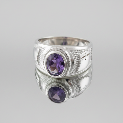Sterling Silver Zodiac Sign Birthstone CZ Ring 12 Astrology Signs Oval Color Cubic Zirconia