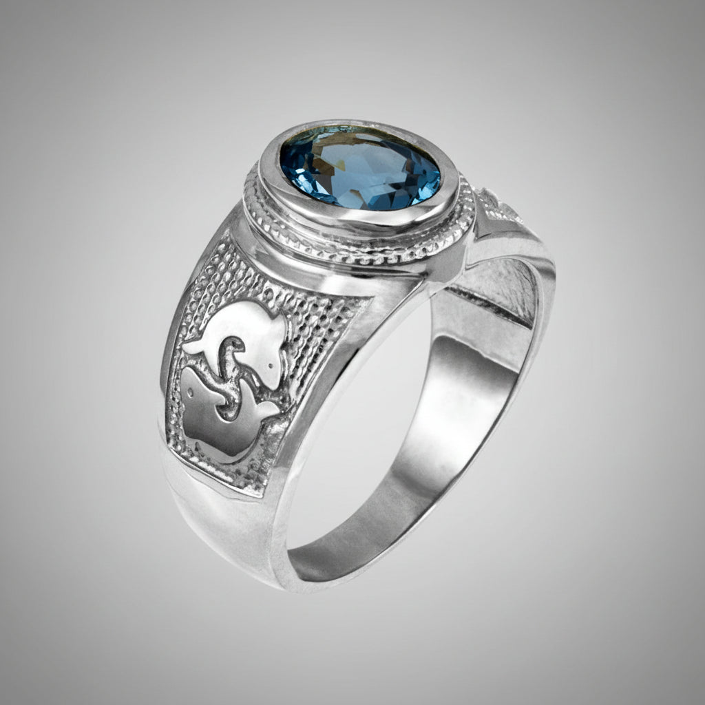 Sterling Silver Zodiac Sign Birthstone CZ Ring 12 Astrology Signs Oval Color Cubic Zirconia