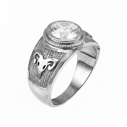 Sterling Silver Zodiac Sign Birthstone CZ Ring 12 Astrology Signs Oval Color Cubic Zirconia