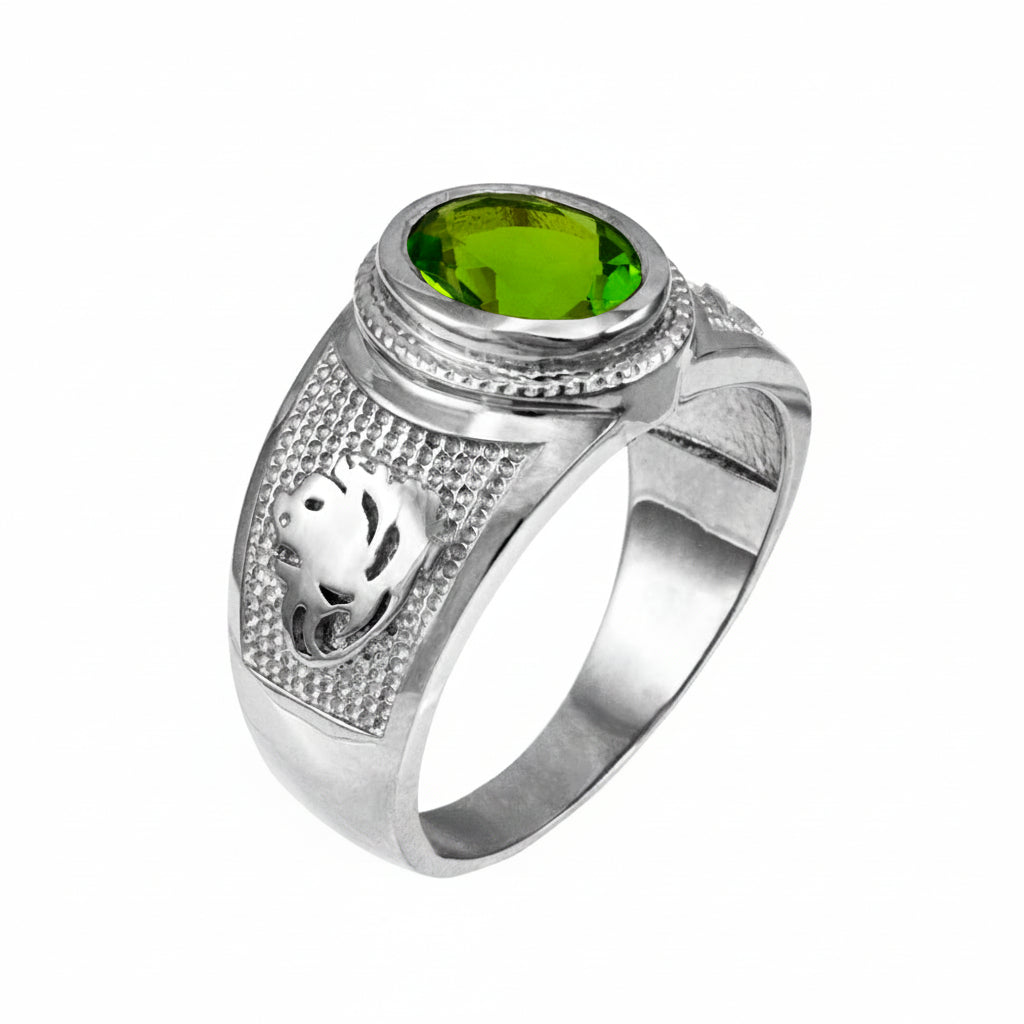 Sterling Silver Zodiac Sign Birthstone CZ Ring 12 Astrology Signs Oval Color Cubic Zirconia