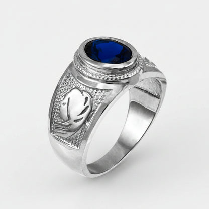 Sterling Silver Zodiac Sign Birthstone CZ Ring 12 Astrology Signs Oval Color Cubic Zirconia