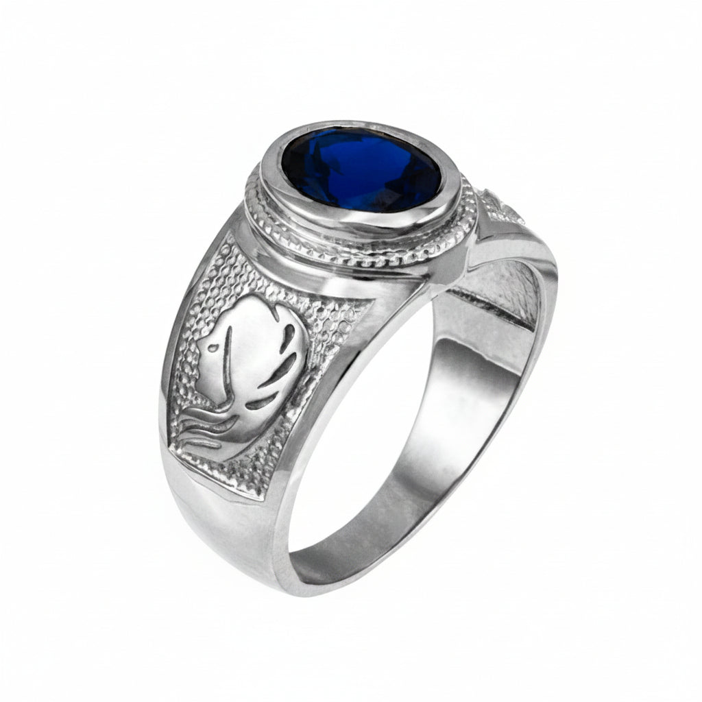 Sterling Silver Zodiac Sign Birthstone CZ Ring 12 Astrology Signs Oval Color Cubic Zirconia