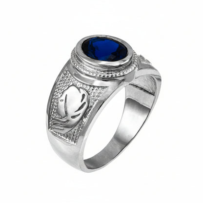 Sterling Silver Zodiac Sign Birthstone CZ Ring 12 Astrology Signs Oval Color Cubic Zirconia