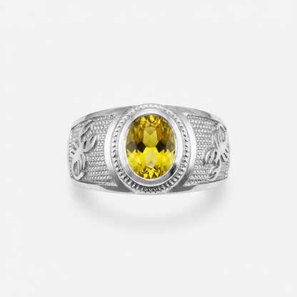 Sterling Silver Zodiac Sign Birthstone CZ Ring 12 Astrology Signs Oval Color Cubic Zirconia