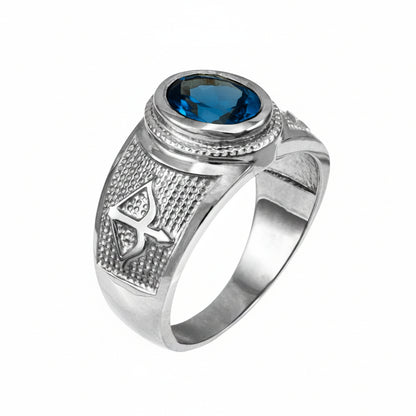 Sterling Silver Zodiac Sign Birthstone CZ Ring 12 Astrology Signs Oval Color Cubic Zirconia