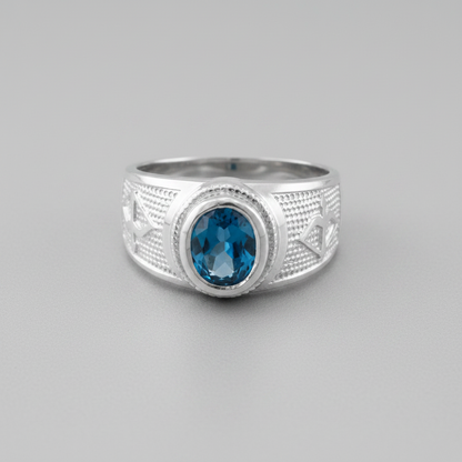 Sterling Silver Zodiac Sign Birthstone CZ Ring 12 Astrology Signs Oval Color Cubic Zirconia