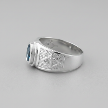 Sterling Silver Zodiac Sign Birthstone CZ Ring 12 Astrology Signs Oval Color Cubic Zirconia