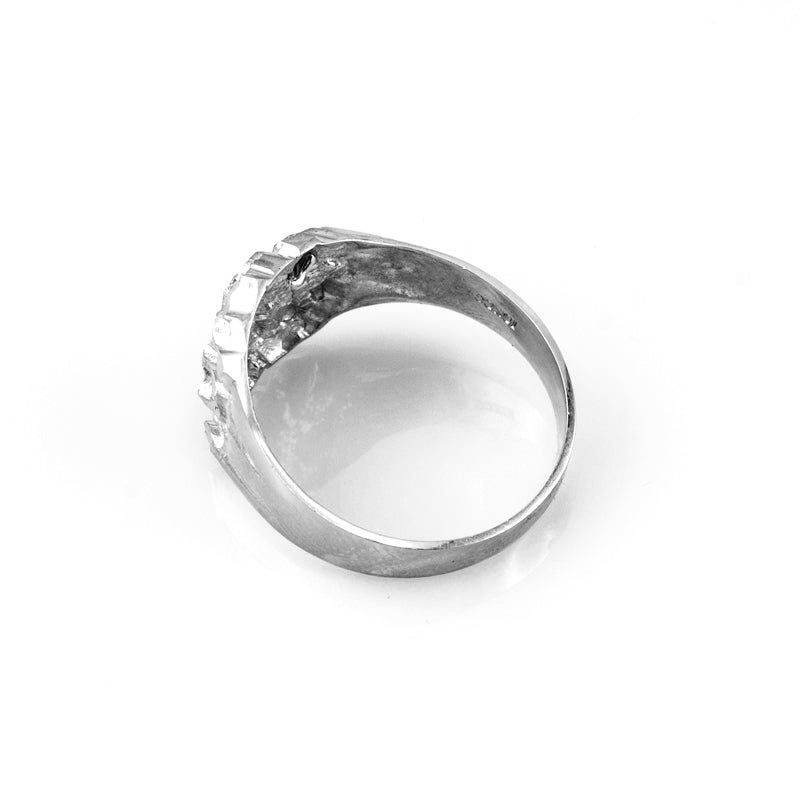 Sterling Silver Sparkle-Cut Midsize Nugget Ring DC Polished Unisex