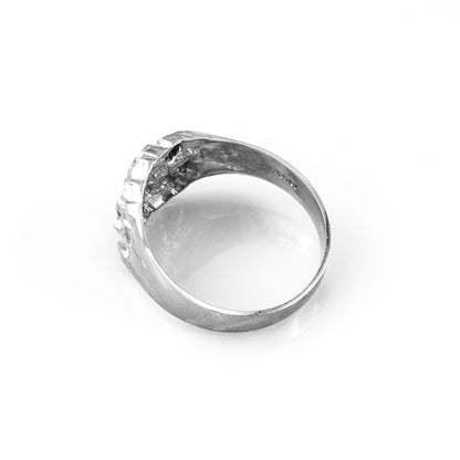 Sterling Silver Sparkle-Cut Midsize Nugget Ring DC Polished Unisex