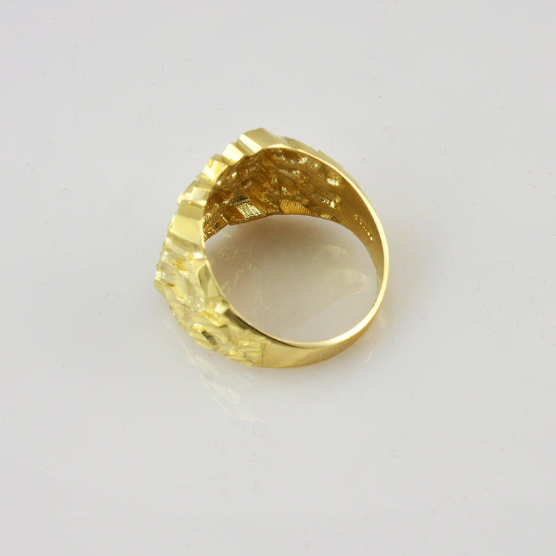 Men's Yellow Gold Square DC Nugget Ring