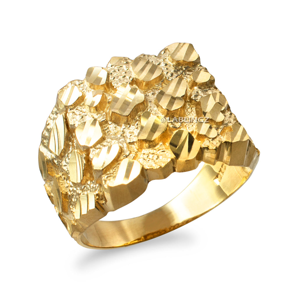 Men's Yellow Gold Square DC Nugget Ring