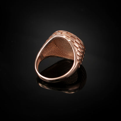 Gold Aztec Mayan Sun Calendar DC Unisex Signet Ring
