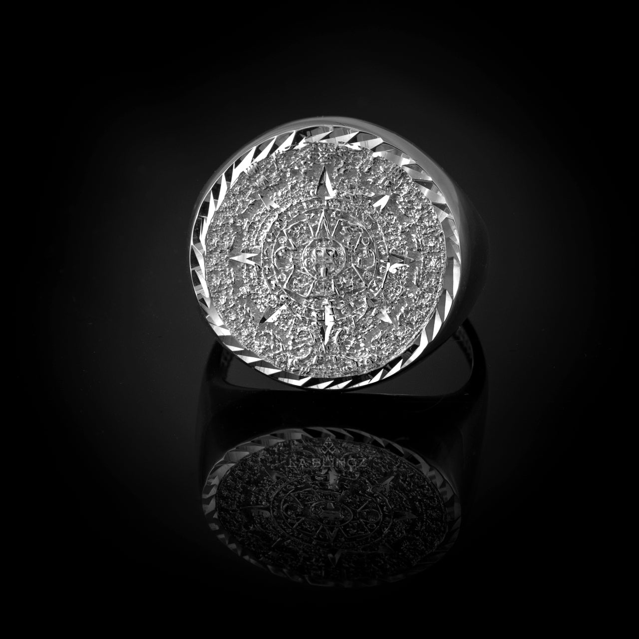 Mayan calendar hot sale silver ring