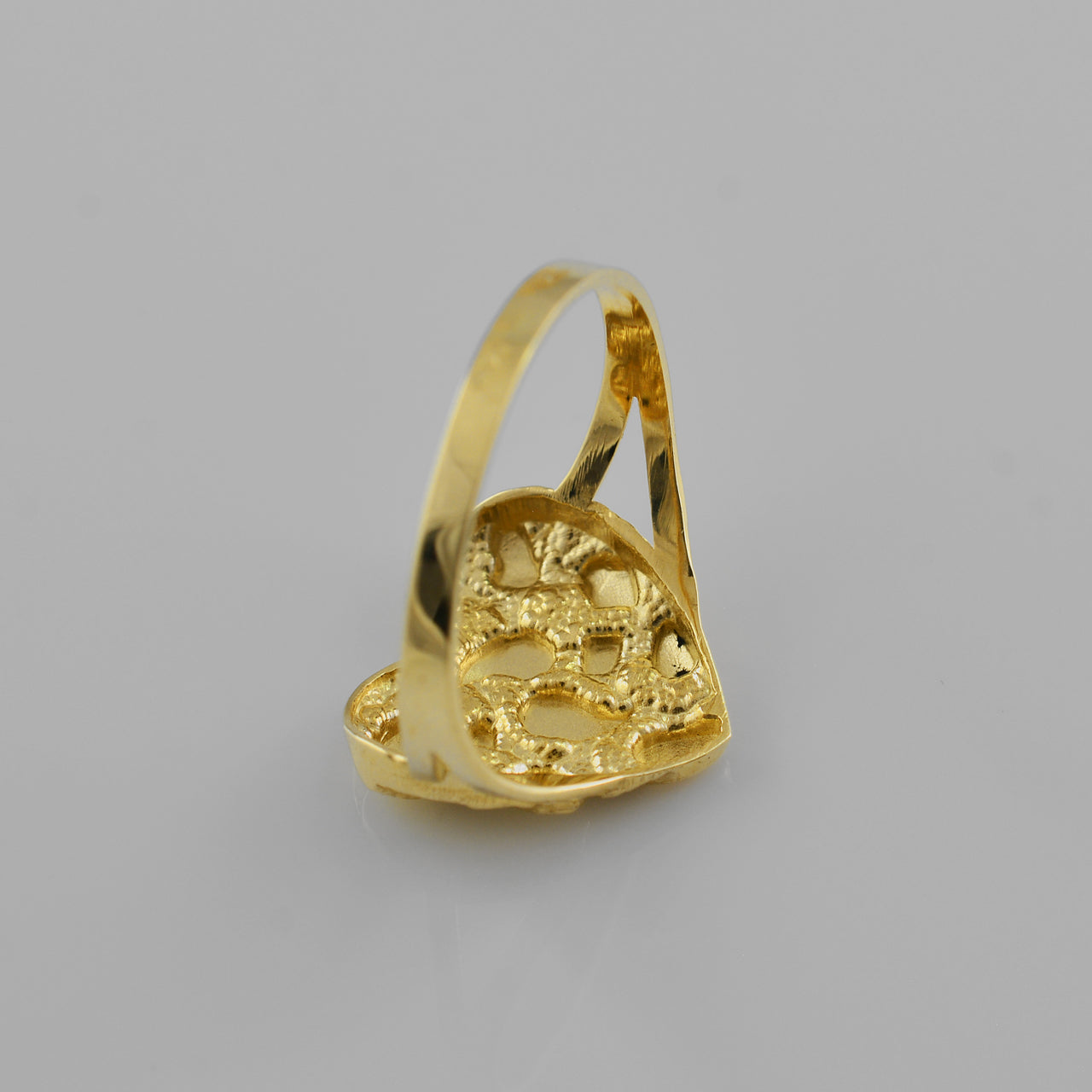 Sparkle Cut Gold Nugget Heart Ring in 10K or 14K Yellow Gold