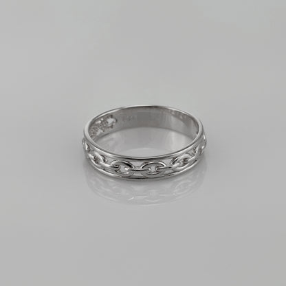 Gold Openwork Link Chain Ring Band