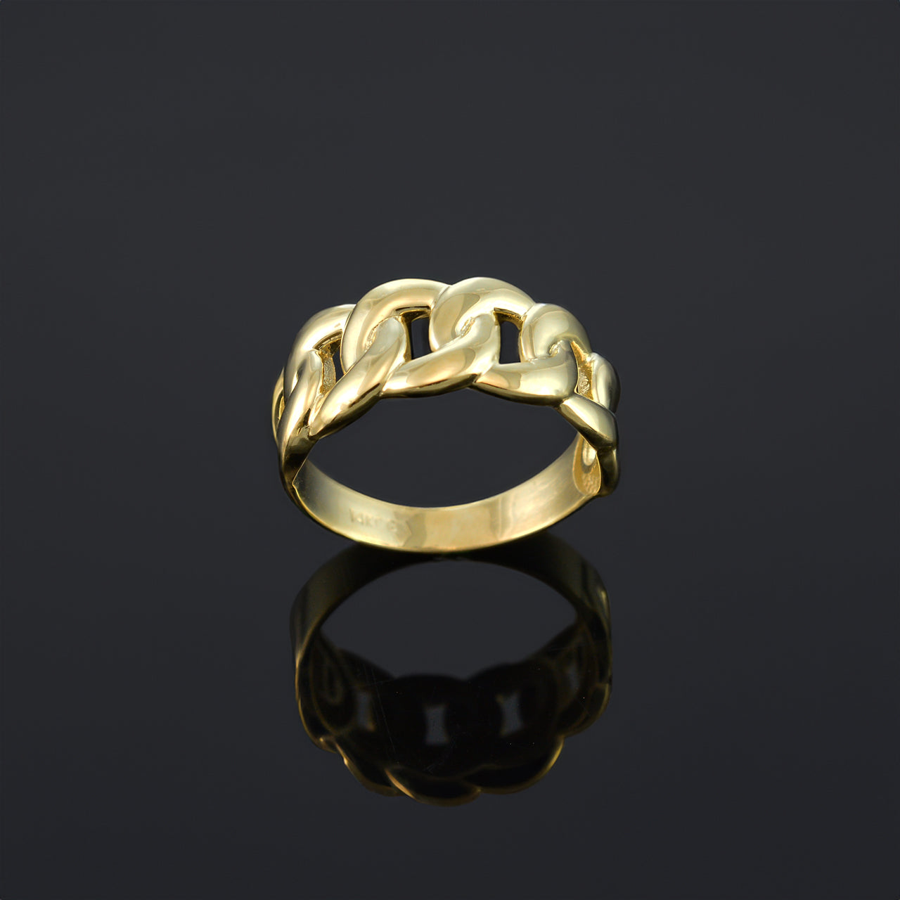 Gold Cuban Link Chain Unisex Ring