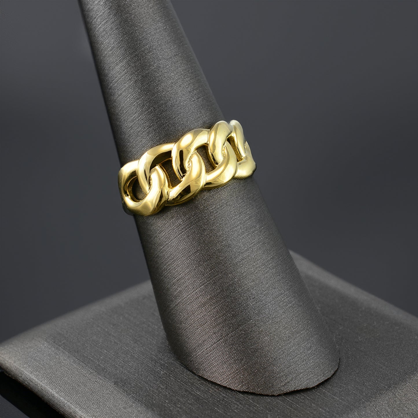 Gold Cuban Link Chain Unisex Ring