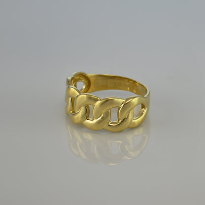 Gold Cuban Link Chain Unisex Ring