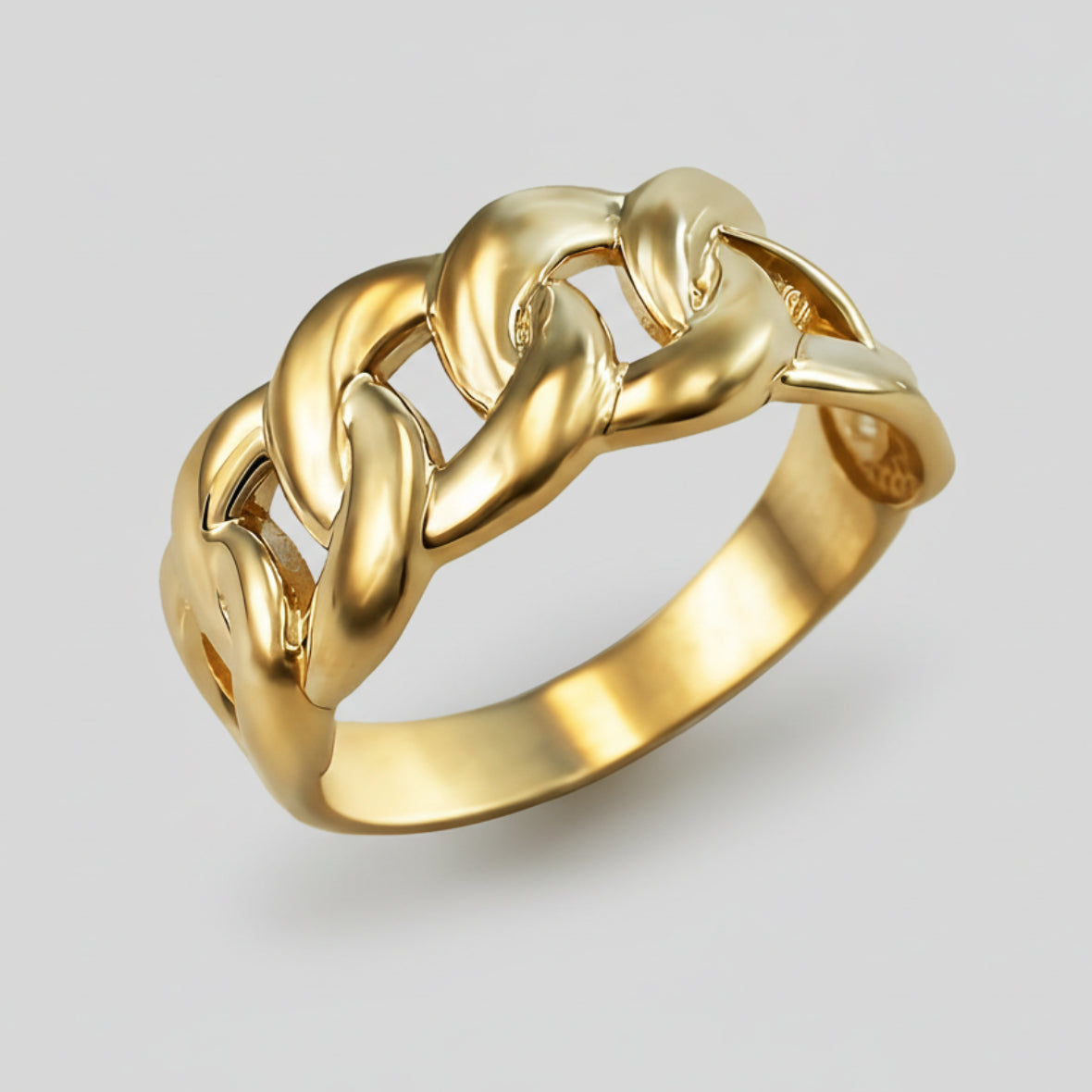 Gold Cuban Link Chain Unisex Ring