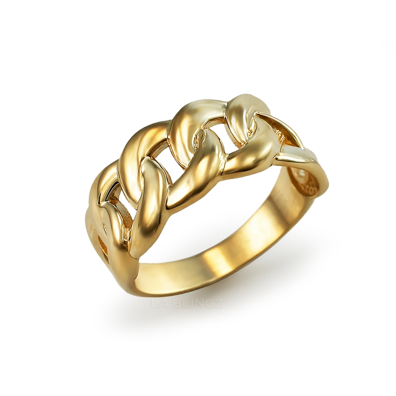 Gold Cuban Link Chain Unisex Ring