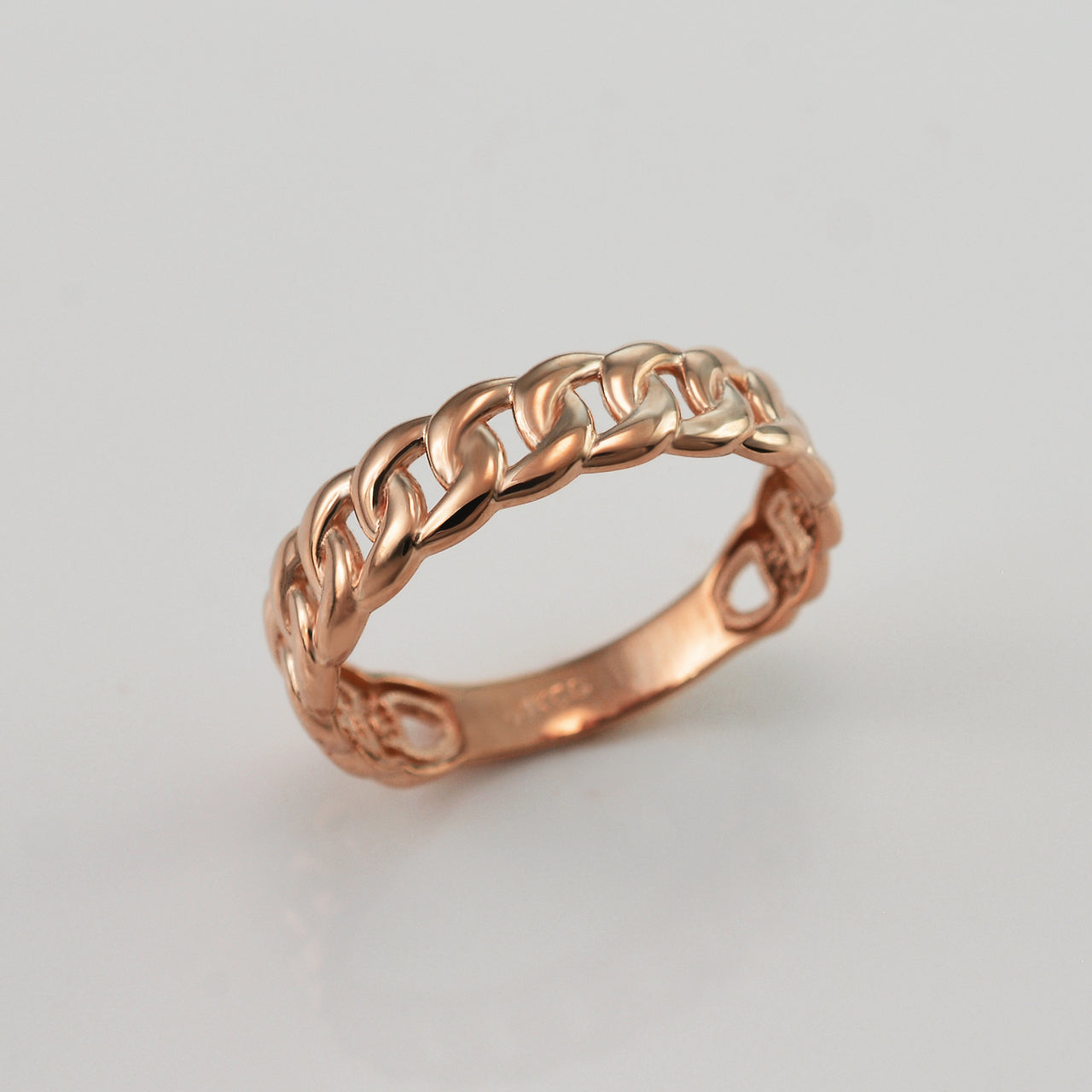 Elegant Gold Cuban Link Chain Unisex Ring