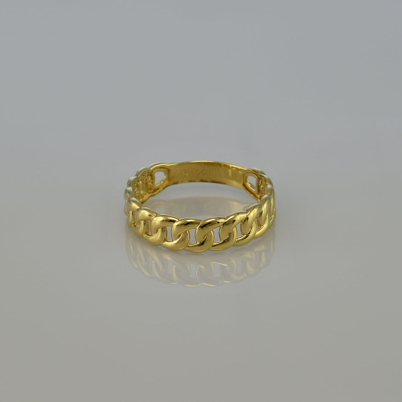 Elegant Gold Cuban Link Chain Unisex Ring