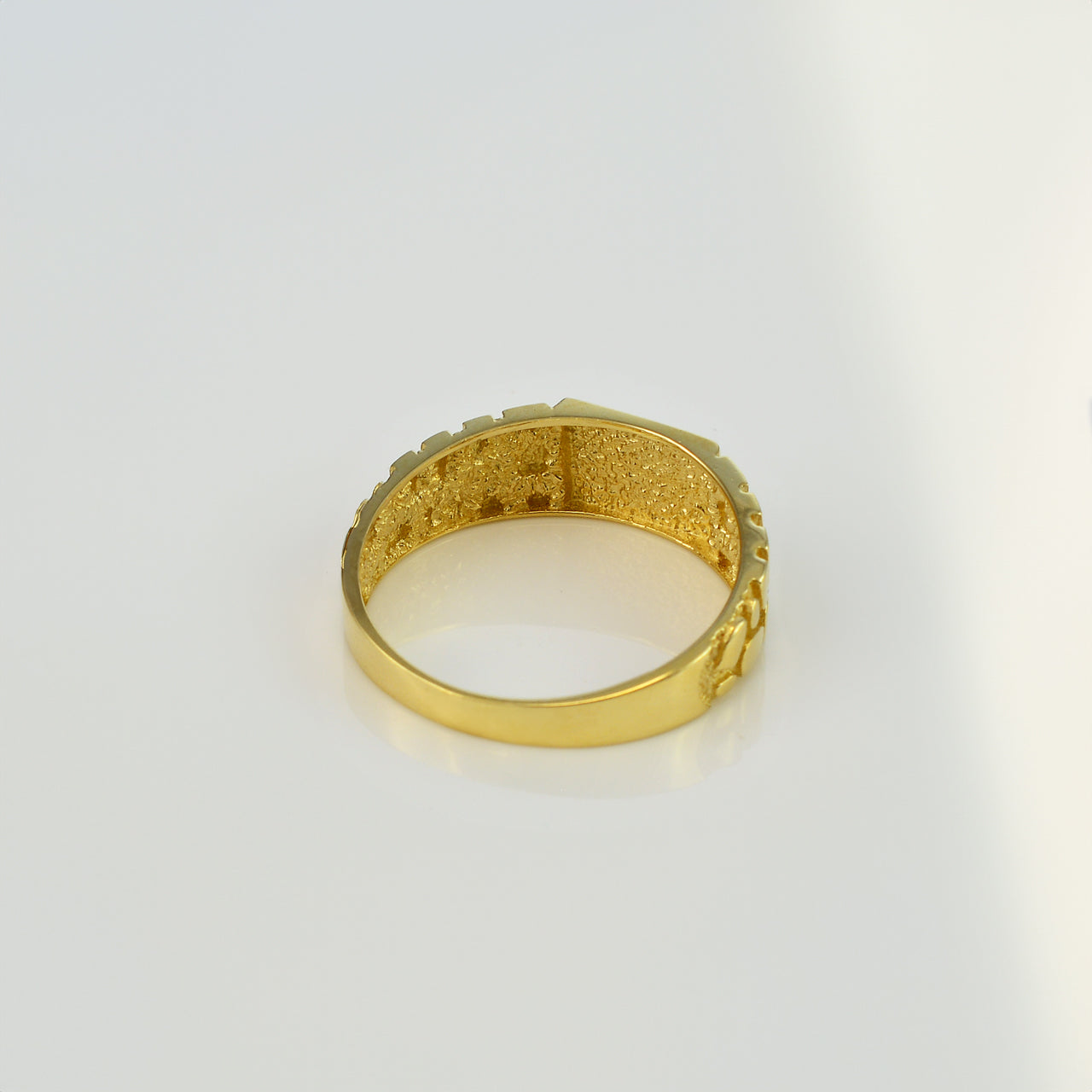 Gold Nugget Band Square Signet Unisex Ring