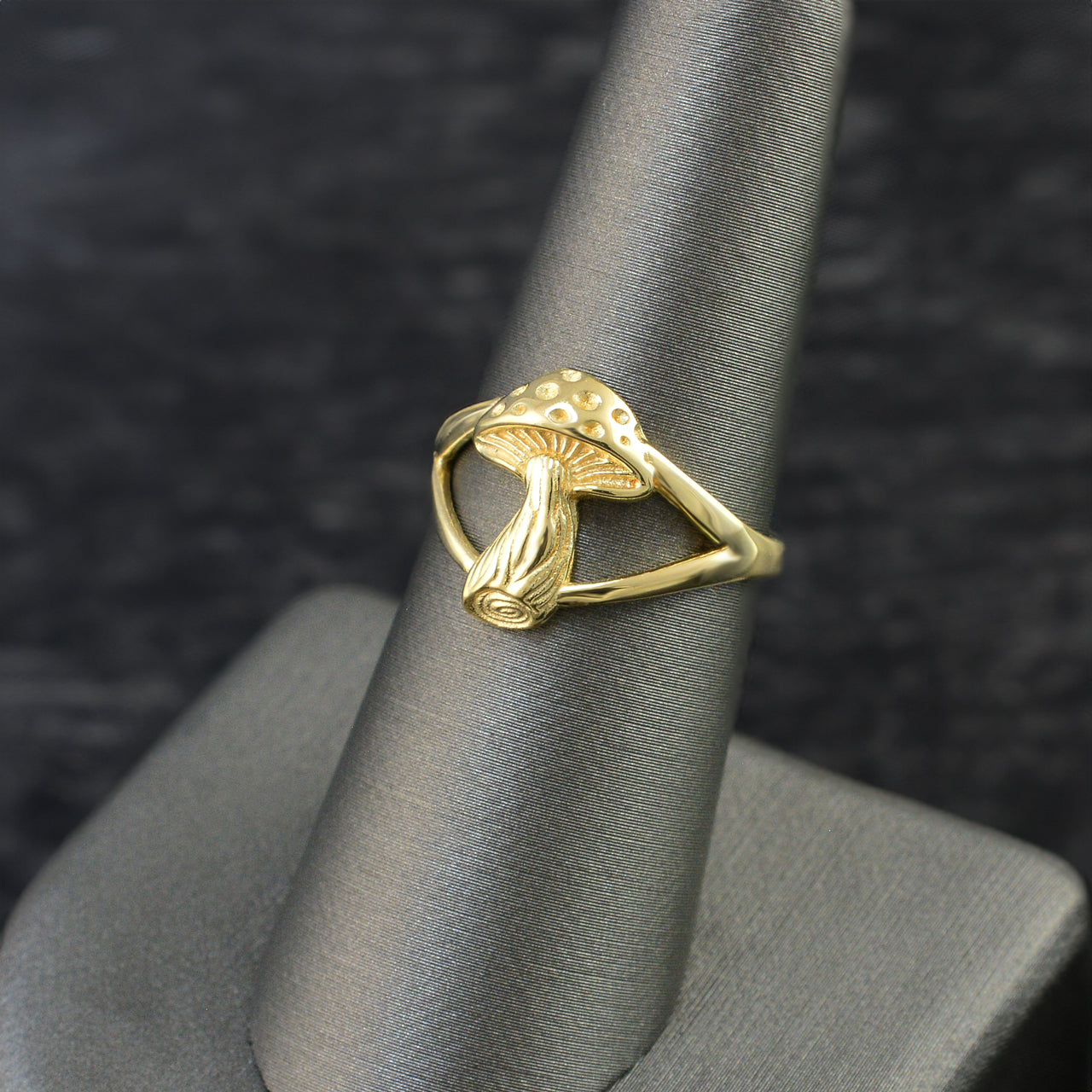 Gold Mushroom Ring for Women | Yellow, White, Rose Gold | 10K, 14K