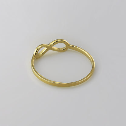 Elegant Gold Infinity Ring for Women Minimalist Chic Look in 10K or 14K Gold