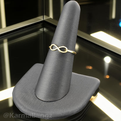 Elegant Gold Infinity Ring for Women Minimalist Chic Look in 10K or 14K Gold
