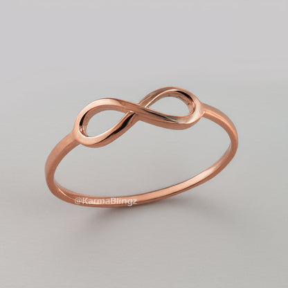 Elegant Gold Infinity Ring for Women Minimalist Chic Look in 10K or 14K Gold