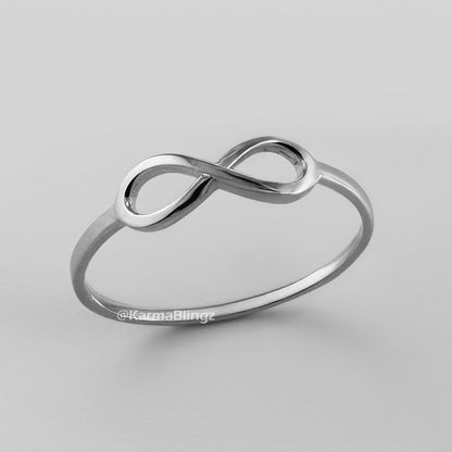 Elegant Gold Infinity Ring for Women Minimalist Chic Look in 10K or 14K Gold