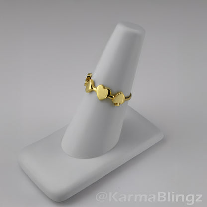 Gold Casino Poker Cards Ring Women Dainty Stackable Polished 10k/14k, Yellow, White