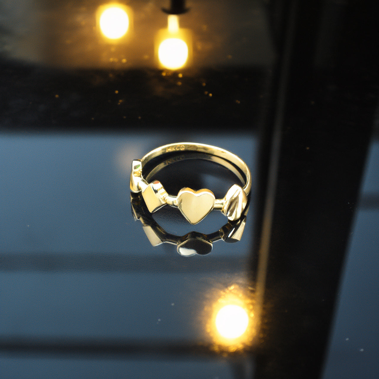 Gold Casino Poker Cards Ring Women Dainty Stackable Polished 10k/14k, Yellow, White