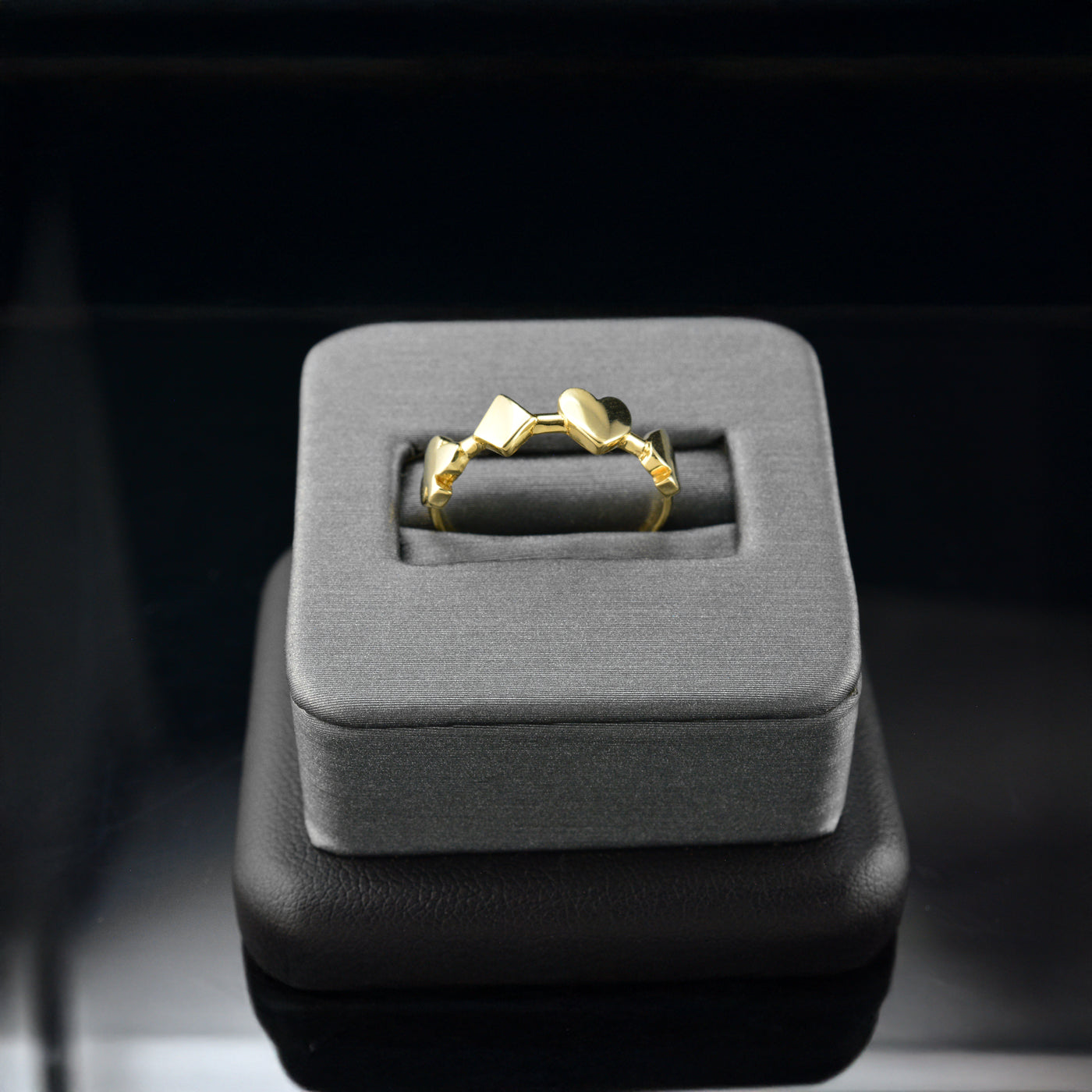 Gold Casino Poker Cards Ring Women Dainty Stackable Polished 10k/14k, Yellow, White