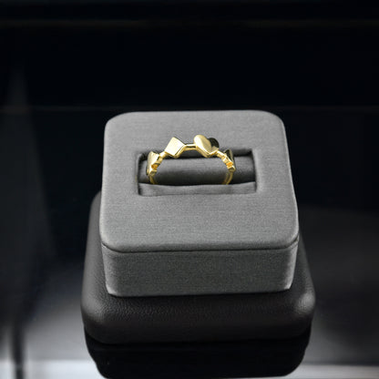 Gold Casino Poker Cards Ring Women Dainty Stackable Polished 10k/14k, Yellow, White