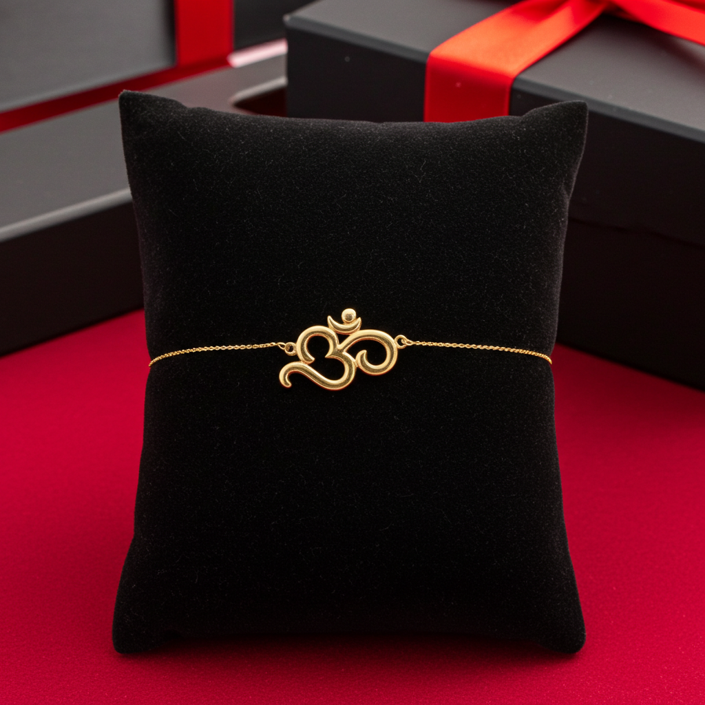 14K Gold Om Bracelet (yellow, white, rose gold)