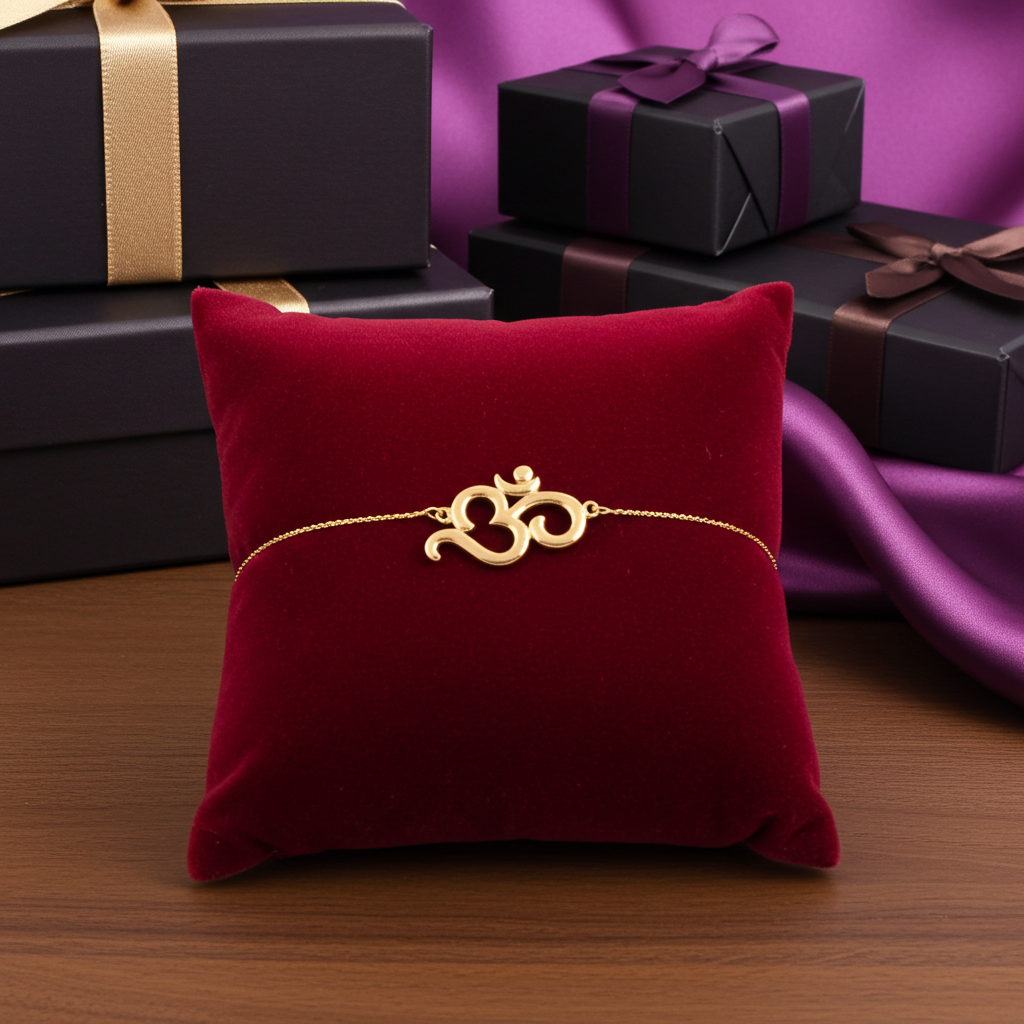 14K Gold Om Bracelet (yellow, white, rose gold)