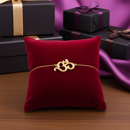 14K Gold Om Bracelet (yellow, white, rose gold)