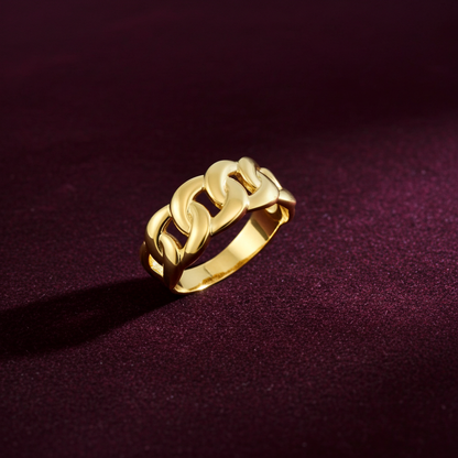 Gold Cuban Link Chain Unisex Ring
