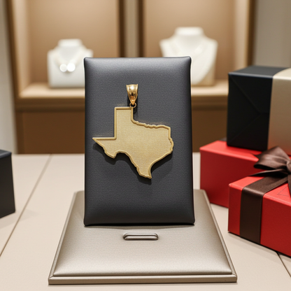 Gold Texas State Map Pendant
