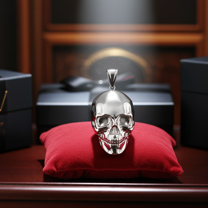 Polished Gold Skull Head Pendant (yellow, white, rose gold, 10K, 14K)