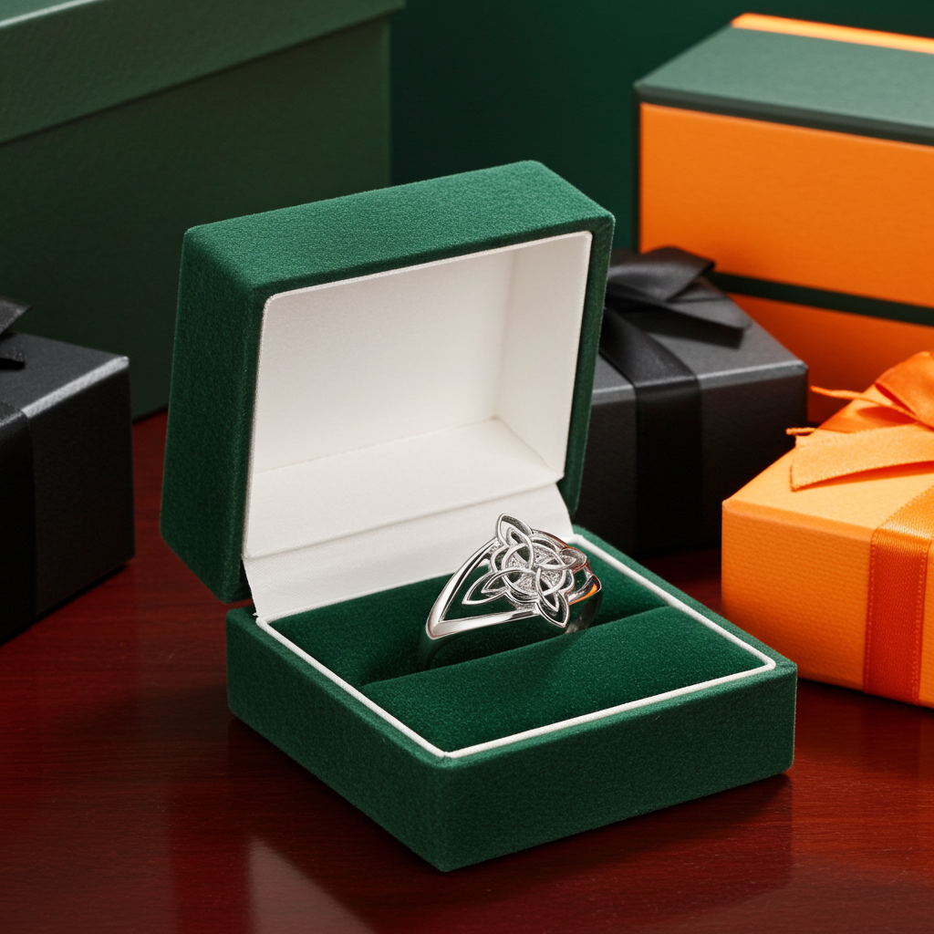 Gold Celtic Trinity Knot Openwork Triquetra Cross Ring for Women Yellow White Rose Gold Karma Blingz